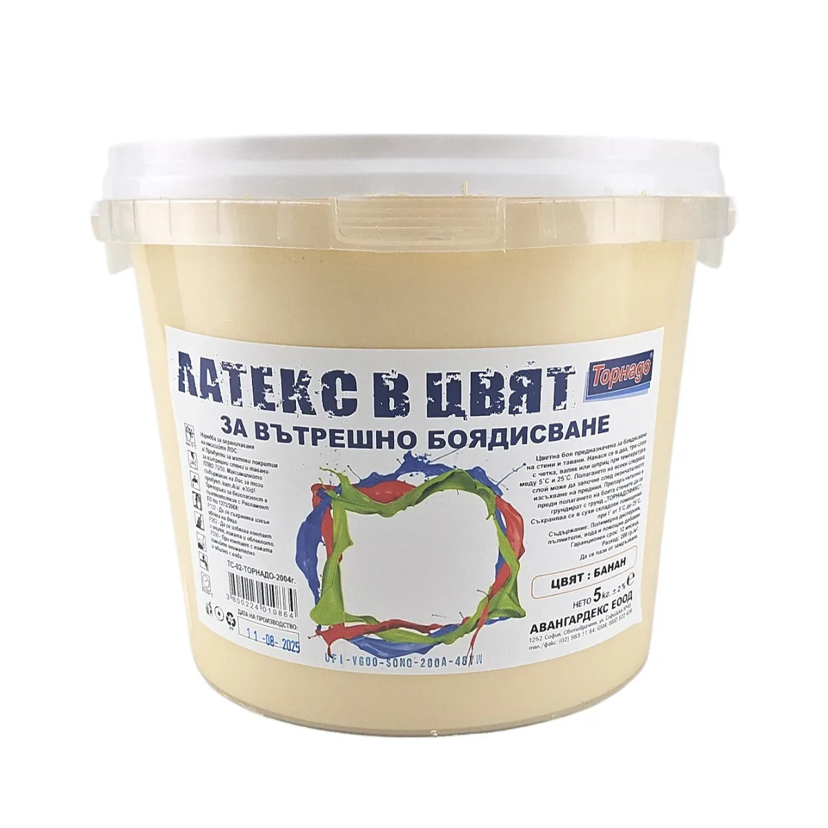 ЛАТЕКС ТОРНАДО В ЦВЯТ БАНАН 5КГ