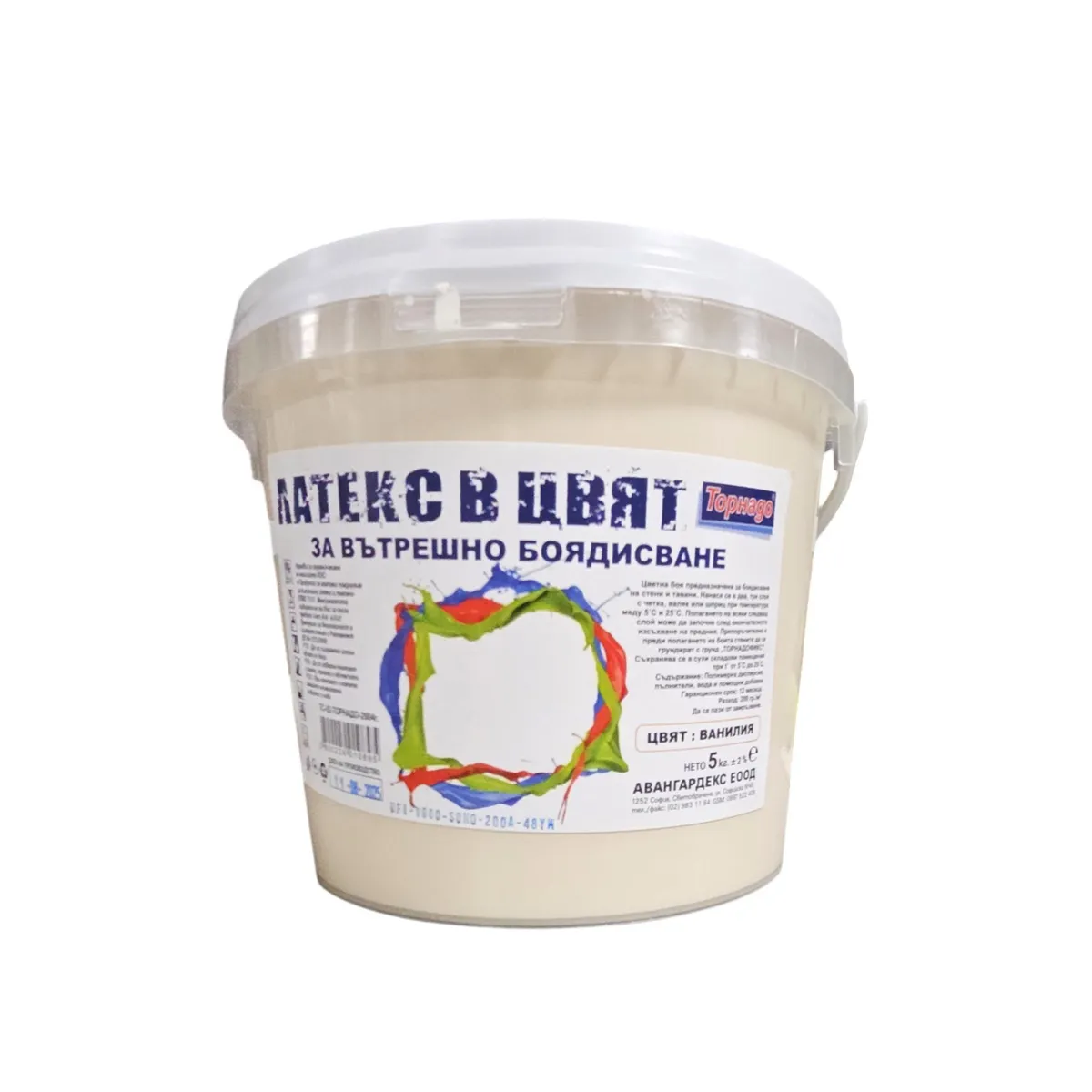 ЛАТЕКС ТОРНАДО В ЦВЯТ ВАНИЛИЯ 5КГ