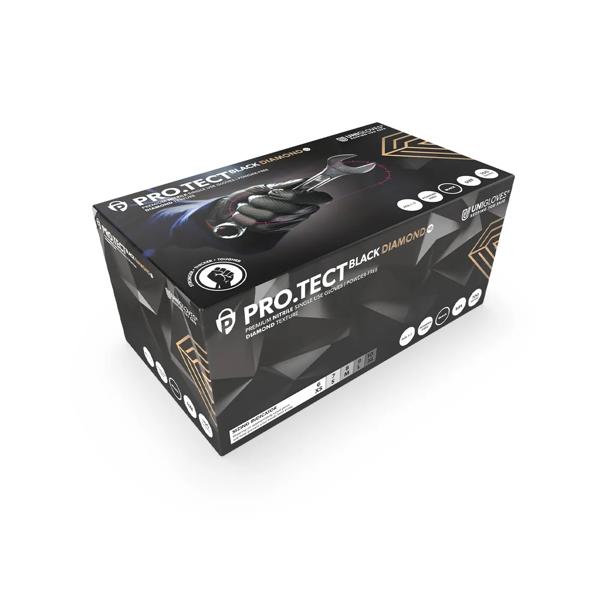 РЪКАВИЦИ ЧЕРНИ НИТРИЛ DIAMOND M PRO.ТЕСТ 100БР