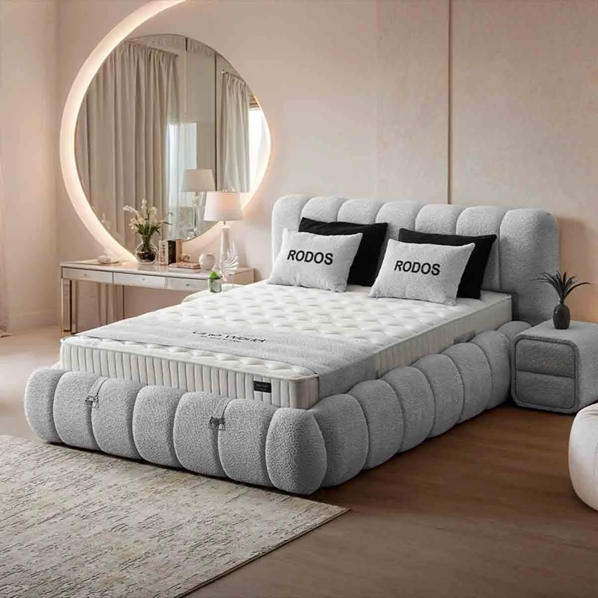 ТАПИЦИРАНА СПАЛНЯ С МАТРАК RODOS 140 X 200 - СВЕТЛОСИВ 326 ТАПИЦИРАНА СПАЛНЯ С МАТРАК RODOS 140 X 200 - СВЕТЛОСИВ 326