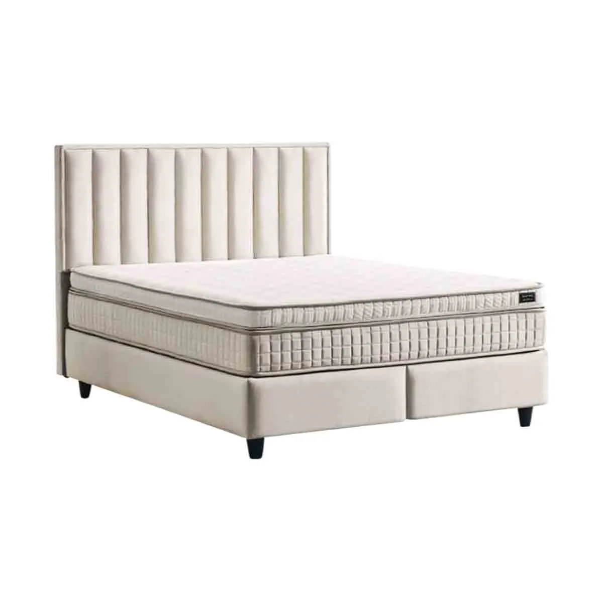 ТАПИЦИРАНА СПАЛНЯ С МАТРАК PERRY LUX 140 X 200 - КРЕМ 01