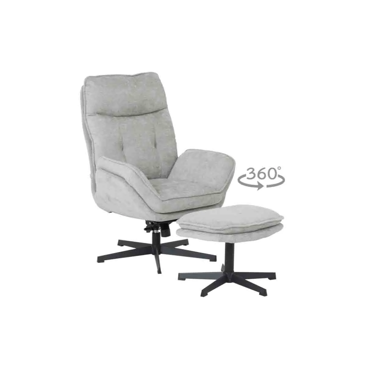 КРЕСЛО С ТАБУРЕТКА ANDREA - СВЕТЛОСИВО