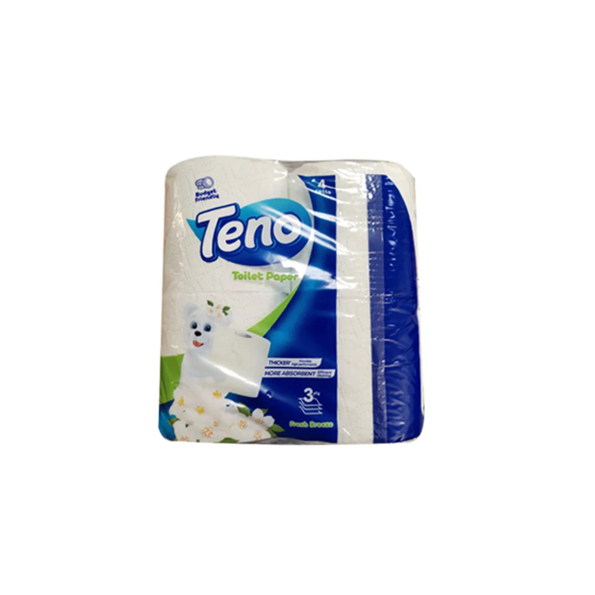 ТОАЛЕТНА ХАРТИЯ ТЕНО 4 БРОЯ 3 ПЛАСТА WHITE ЗЕЛЕНА