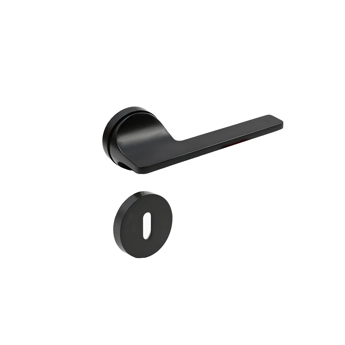 ДРЪЖКА ЗА ВРАТА М-031 РОЗЕТКА ЧЕРЕН МАТ ОБИКНОВЕН КЛЮЧ 150602