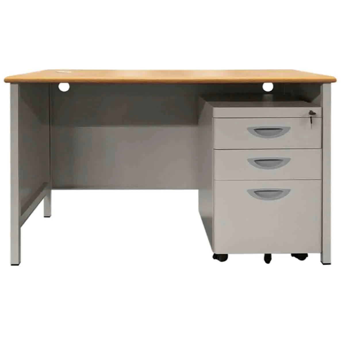 МЕТАЛНО БЮРО CARMEN CR-1320 L - СИВО / БУК