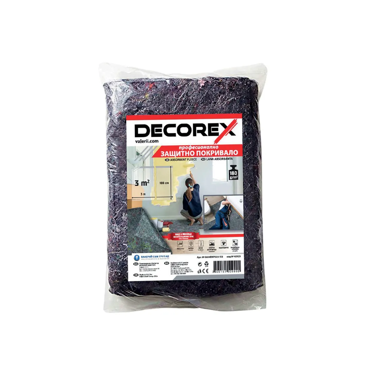 ПОКРИВАЛО ЗАЩИТНО 1М*3М DECOREX - 42923
