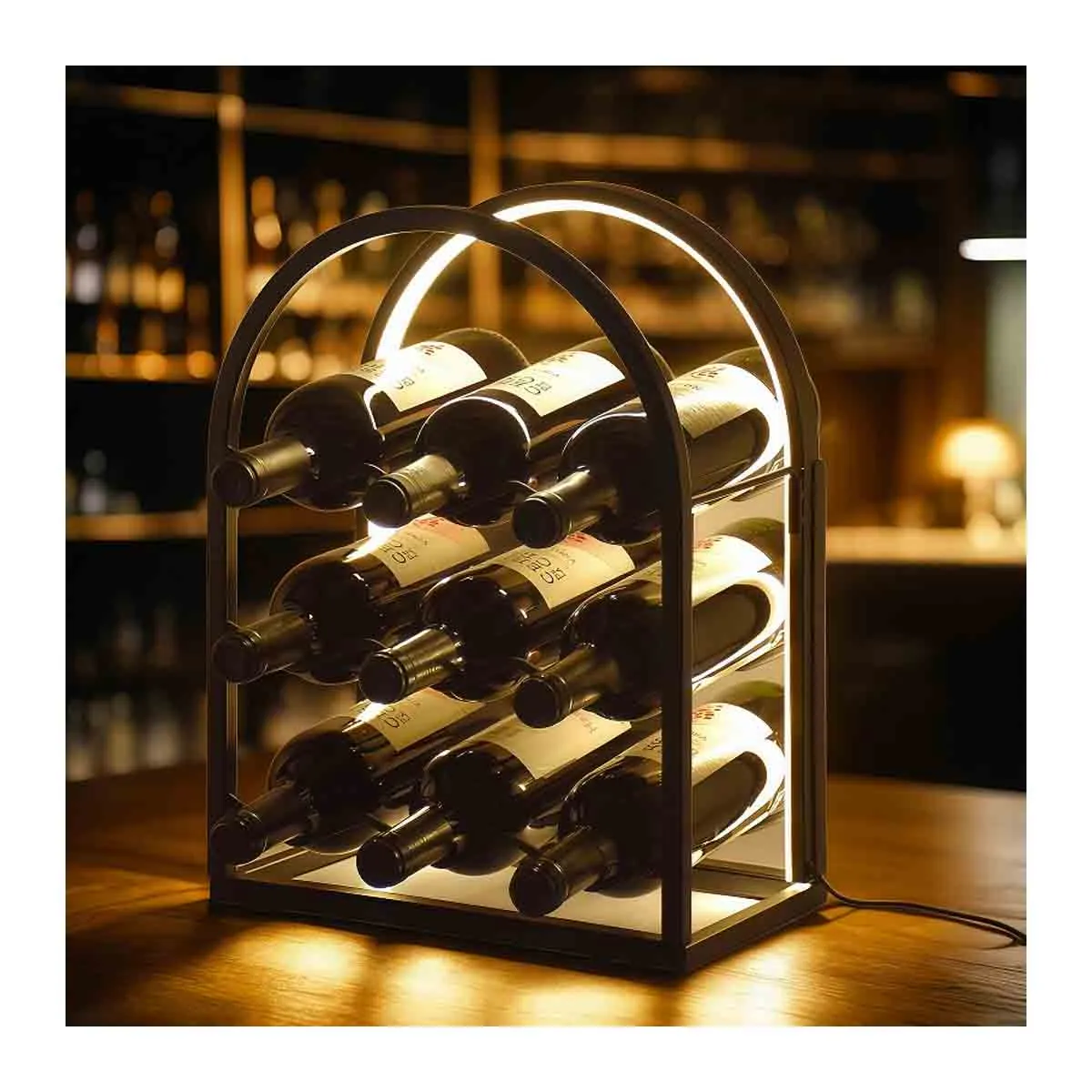 ПОСТАВКА ЗА ВИНО С LED СВЕТЛИНА - 80035764