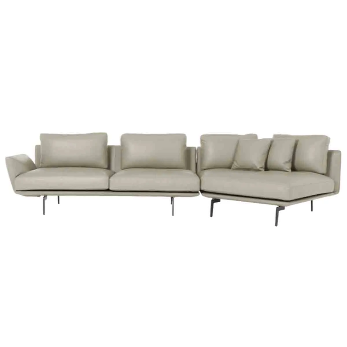 КОЖЕН ЪГЛОВ ДИВАН - GRAM LUX, БЕЖОВ