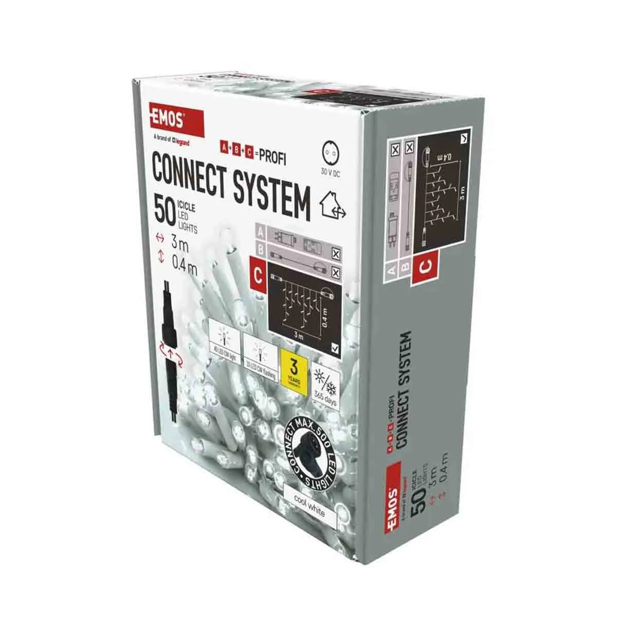 КОЛЕДНА LED ВЕРИГА - СТУДЕНО-БЯЛА, 3Х0.4М - 4667