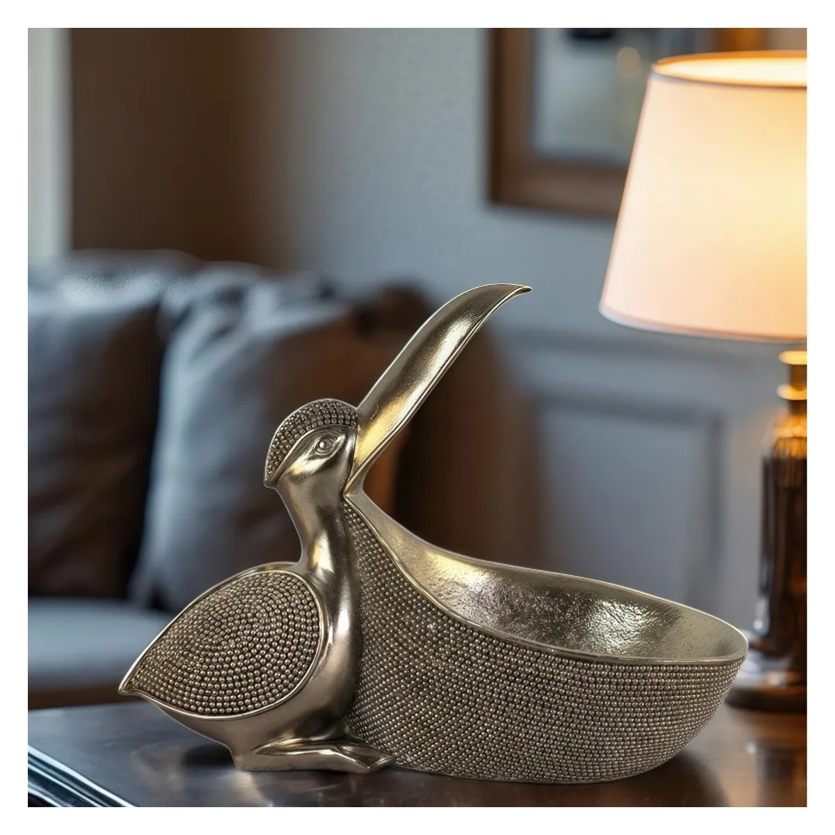 ДЕКОРАТИВНА ПОСТАВКА - ПТИЦА В ЗЛАТО, 20368-49 - 80034642