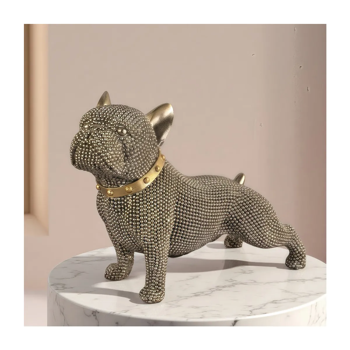 ДЕКОРАТИВНА СТАТУЕТКА - БУЛДОГ В ЗЛАТО, 20343-49 - 81034641