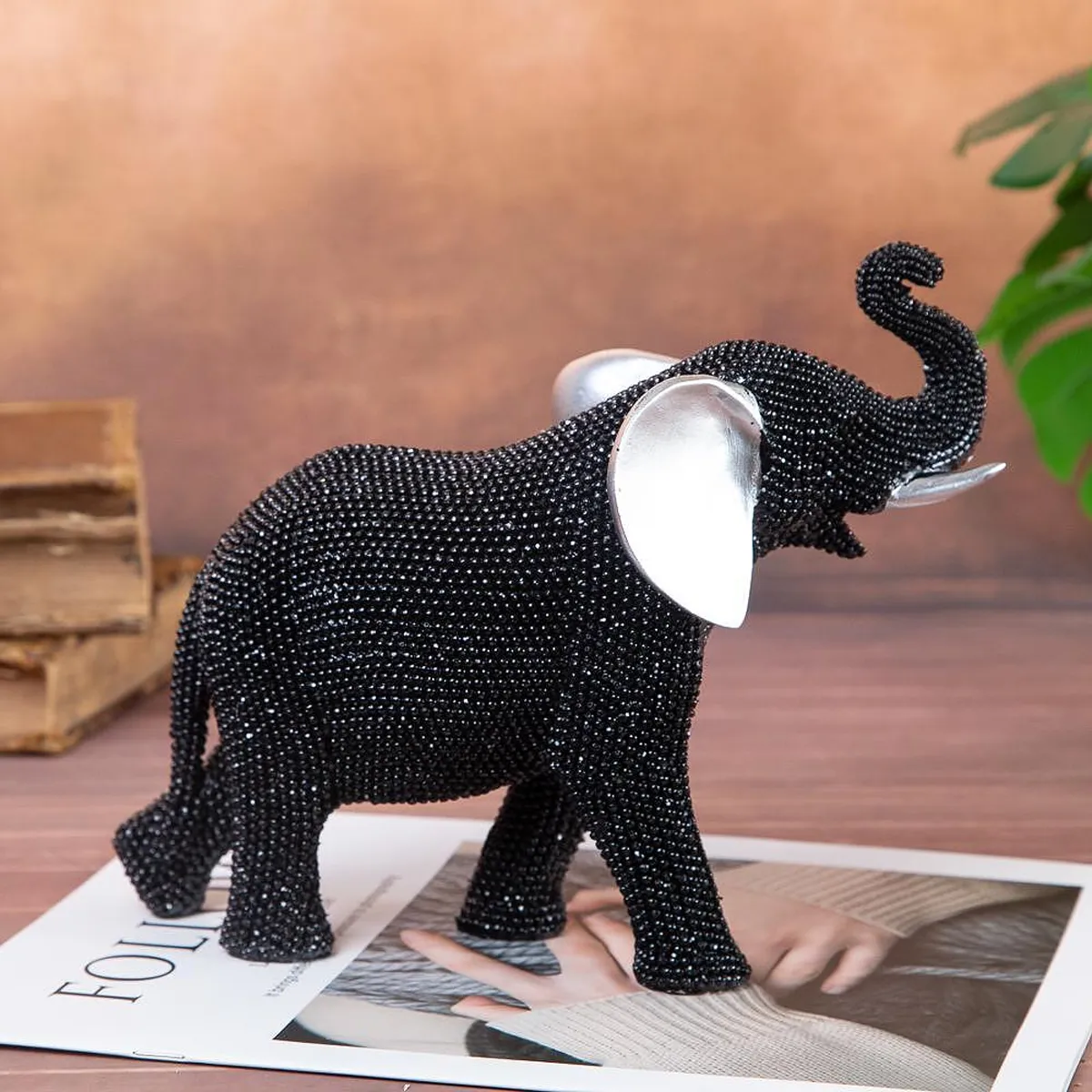 ДЕКОРАТИВНА СТАТУЕТКА - ЧЕРЕН СЛОН, 19630-4А - 81033187