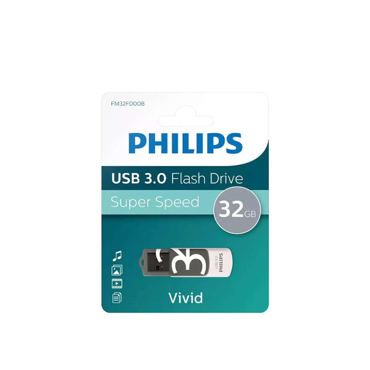 USB ПАМЕТ - PHILIPS 3.0, 32GB - VIVID, ЗЕЛЕНА