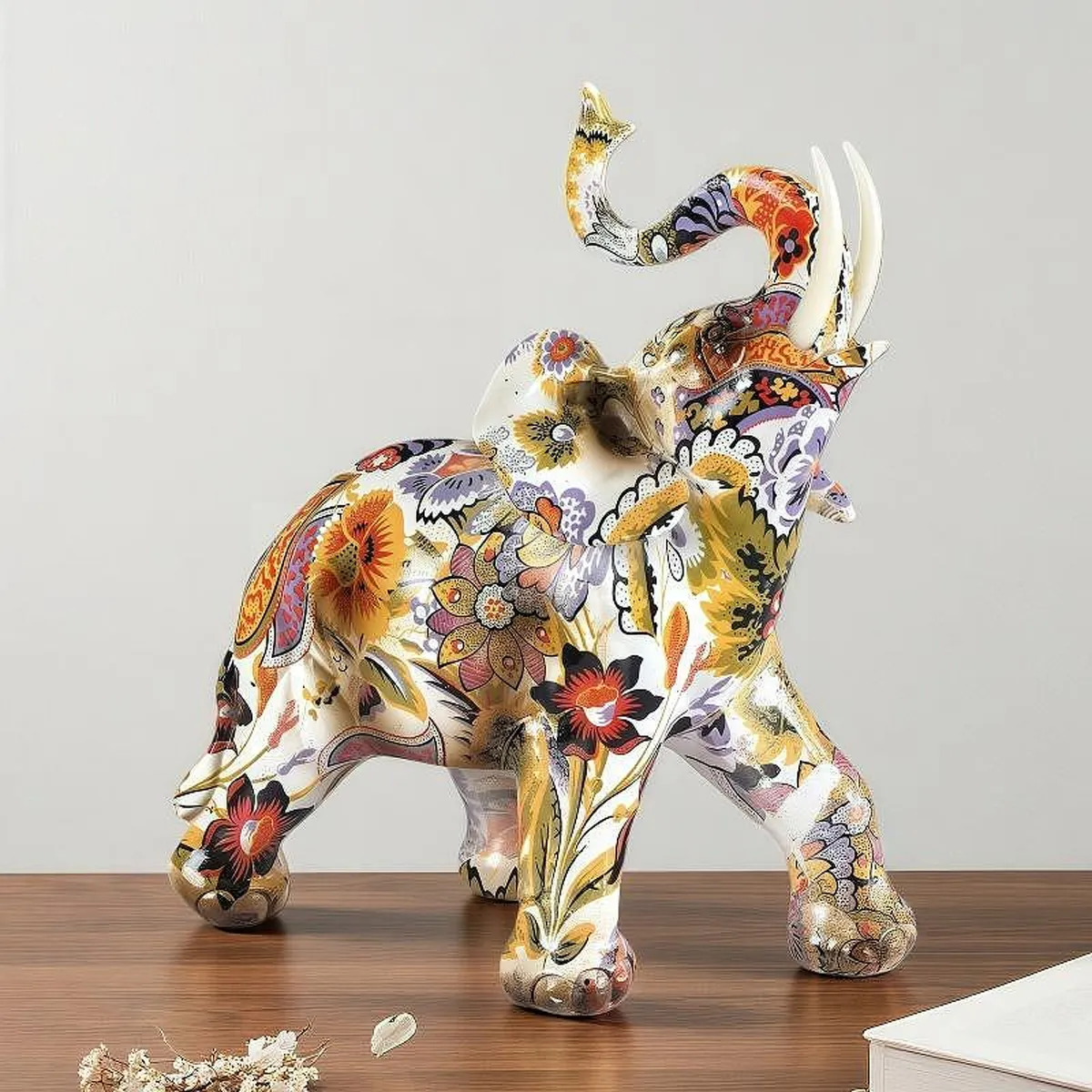 ДЕКОРАТИВНА СТАТУЕТКА - ШАРЕН СЛОН, 24466А 81035783