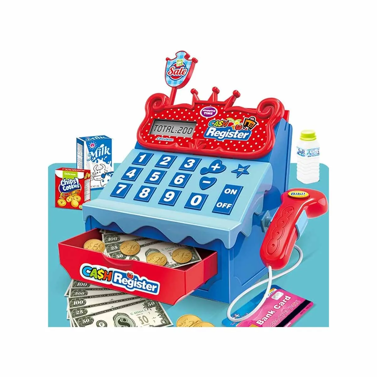 ДЕТСКИ КАСОВ АПАРАТ С КОЛИЧКА ЗА ПАЗАР - 8643 / 990122