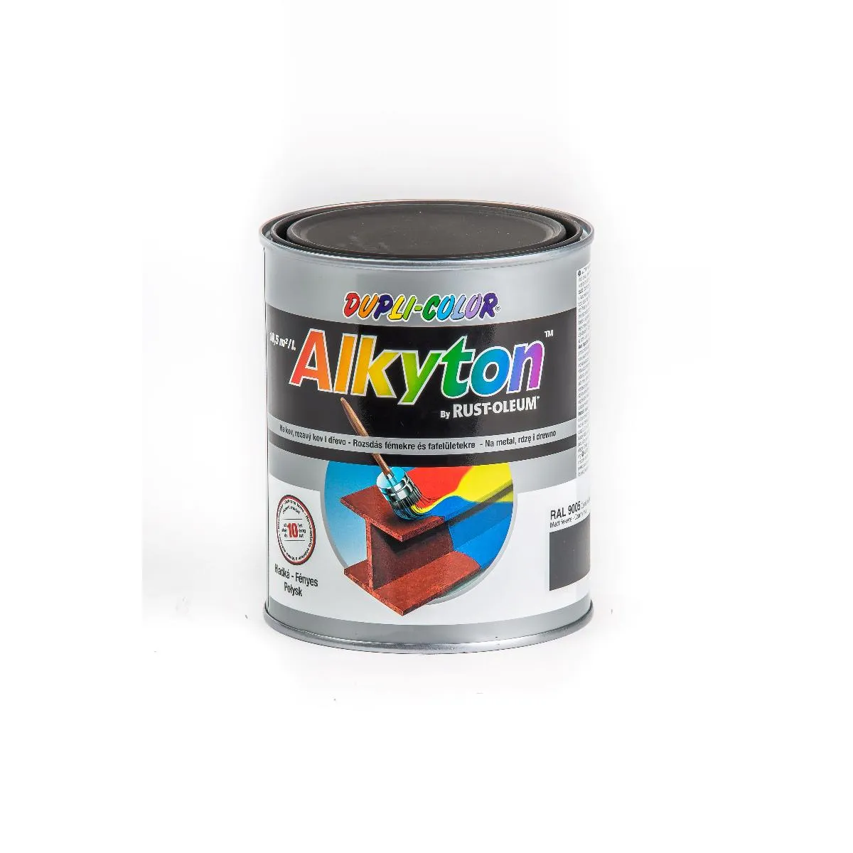 БОЯ ЗА МЕТАЛ - ALKYTON, RAL 9005 / ЧЕРЕН МАТ - 750МЛ