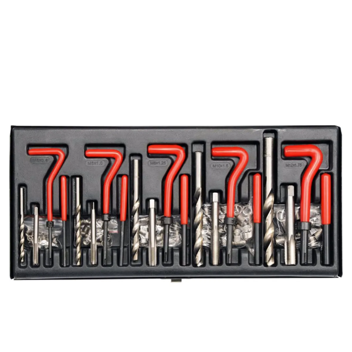 КОМПЛЕКТ ЗА ВЪЗСТАНОВЯВАНЕ НА РЕЗБИ - М5-М12, 131 ЧАСТИ / 1763