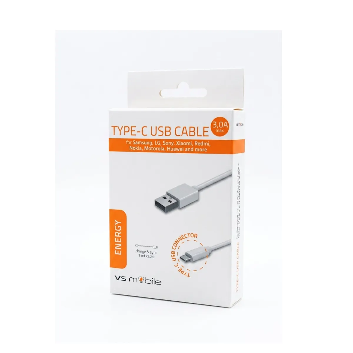 КАБЕЛ VS MOBILE USB-A КЪМ USB-C 1М - 30140