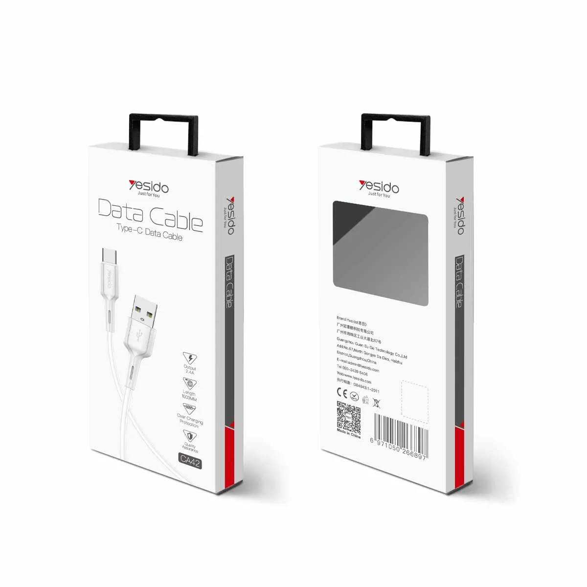 КАБЕЛ USB TYPE C - YESIDO, CA-42C