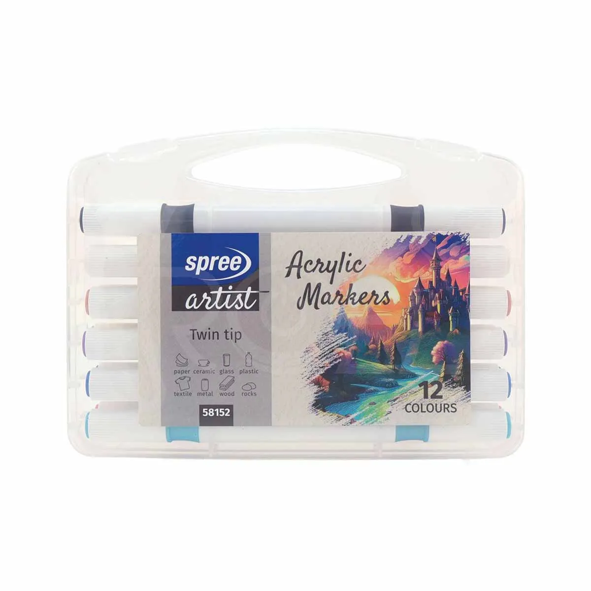 МАРКЕРИ 12 ЦВЯТА  - SOFT BRUSH/FINE TIP / 58152