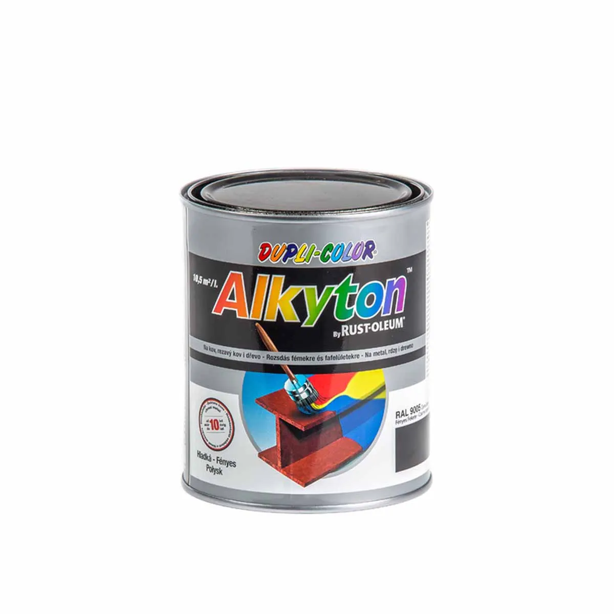 БОЯ ЗА МЕТАЛ - DUPLI-COLOR ALKYTON, RAL 9005 / ЧЕРЕН ГЛАНЦ