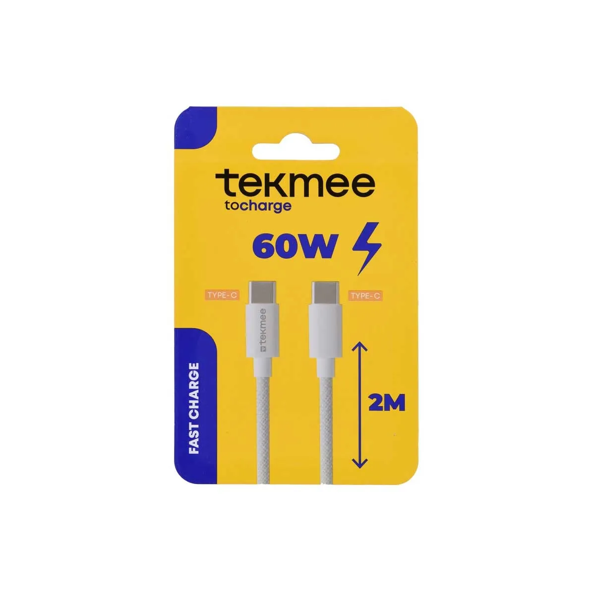 КАБЕЛ - TEKMEE, TYPE-C/TYPE-C, 2М / 6064