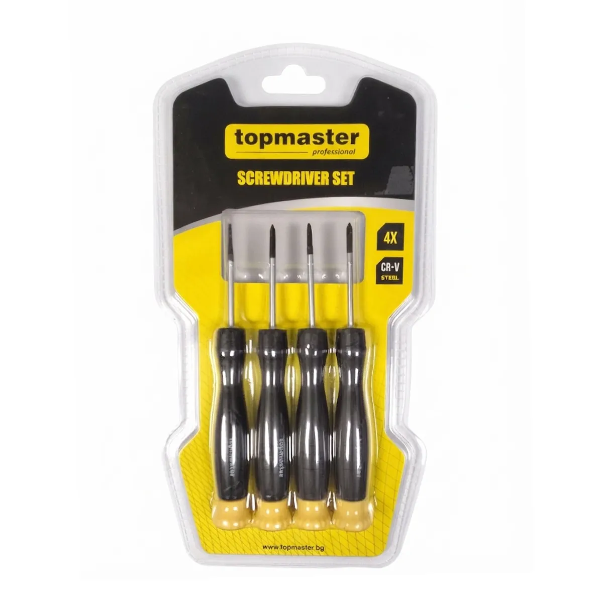 КОМПЛЕКТ ОТВЕРТКИ 4БР - TOPMASTER, 223907