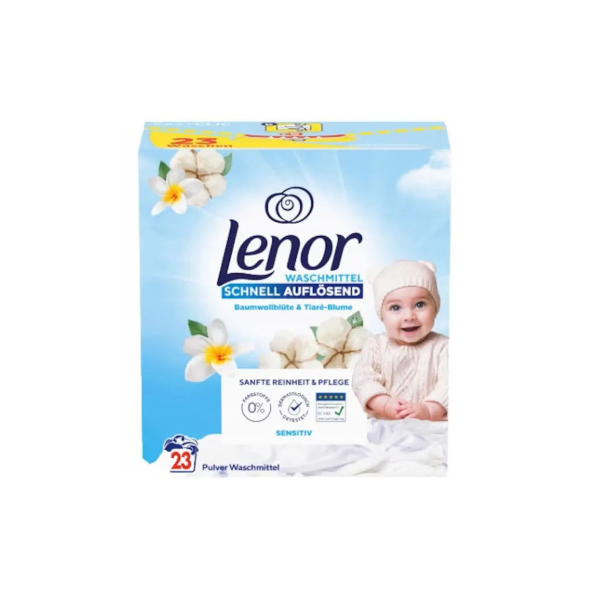 ПРАХ ЗА ПРАНЕ - LENOR SENSITIVE, 23 ПРАНЕТА, 1,265КГ.