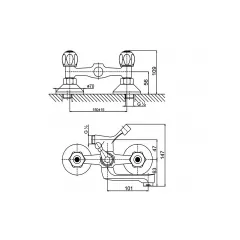 СМЕСИТЕЛ СТЕНЕН ЗА ВАНА И ДУШ КУИК INTER CERAMIC ICF 6005873C_1