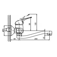 СМЕСИТЕЛ ЗА БАНЯ СТЕНЕН ХИЛДА ICF 5532265C_1
