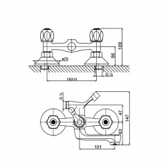 СМЕСИТЕЛ ЗА ВАНА И ДУШ - КУИК, ICF 6005873C_3