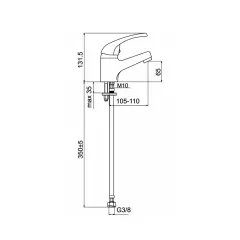 СМЕСИТЕЛ АНКОНА СТОЯЩ ЗА УМИВАЛНИК №1201_1