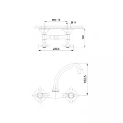 СТЕНЕН СМЕСИТЕЛ ЗА КУХНЯ РЕТРО 5001851 7119, ХРОМ_1