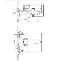 СМЕСИТЕЛ ЗА ВАНА И ДУШ QUADRAT ICE 662530 INTER CERAMIC_1 СМЕСИТЕЛ ЗА ВАНА И ДУШ QUADRAT ICE 662530 INTER CERAMIC_1