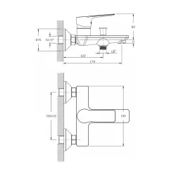СМЕСИТЕЛ ЗА ДУШ И ВАНА ХАНА ICF 6456153W_1