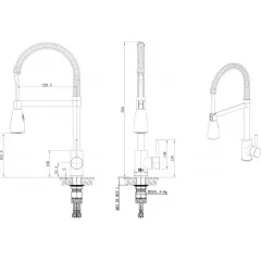 ВИСОК КУХНЕНСКИ СМЕСИТЕЛ С ИЗТЕГЛЯЩ ДУШ ТЕМПИКО 7106012 INTER CERAMIC_1