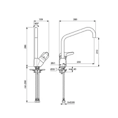СМЕСИТЕЛ ЗА КУХНЯ - SEVA, В1930АА_1