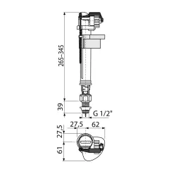 ДОЛНО ПЪЛНЕЩ МЕХАНИЗЪМ 1/2 С МЕСИНГОВА РЕЗБА ALCAPLAST A18_1