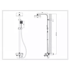ДУШ СИСТЕМА СТАЦИОНАРЕН И ПОДВИЖЕН ДУШ  СЪС СМЕСИТЕЛ ICT 8866_2