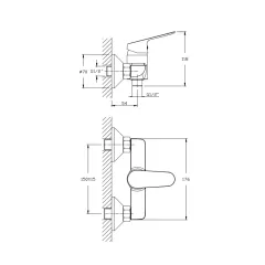 СМЕСИТЕЛ ЗА ДУШ БЕЗ ЧУЧУР LINNI ICF 9452152_1