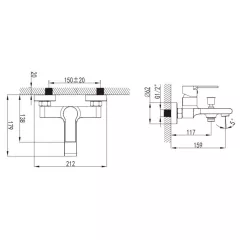КОМПЛЕКТ СМЕСИТЕЛ ЗА ВАНА И ДУШ KARAG VOLARE WMJ238056C_1