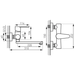 СТЕНЕН СМЕСИТЕЛ ЗА МИВКА ALGEO BAG5 800001588_1