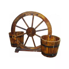КОЛЕЛО ДЪРВЕНО С ДВЕ КАШПИ_0