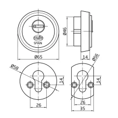 ШИЛД ВЪНШЕН МОД.30 Ф65 МЕСИНГ МАТ /6358/_1