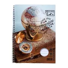 ТЕТРАДКА С ШИРОКИ РЕДОВЕ А5 80 ЛИСТА СЪС СПИРАЛА_0