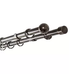 ДВОЕН РАЗТЕГАТЕЛЕН КОРНИЗ МИРА 160-300СМ ЧЕРНО-ЗЛАТНО_0