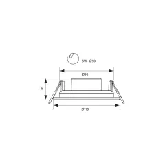 LED ЛУНА ЗА ВГРАЖДАНЕ ВЛАГОЗАЩИТЕНА PUNTO LED 6W_1