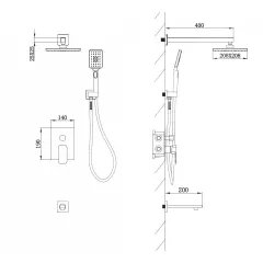 ДУШ ЗА ВГРАЖДАНЕ CFT205-1 ХРОМ_1