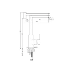 СМЕСИТЕЛ КУХНЕНСКИ KITCHEN LINE INTER CERAMIC ICF 7163185_2