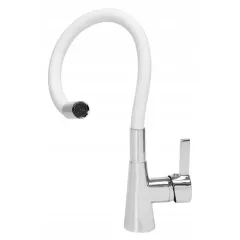 КУХНЕНСКИ  СМЕСИТЕЛ С ГЪВКАВА ЛЕБЕДКА FALA БЯЛ 75706_1